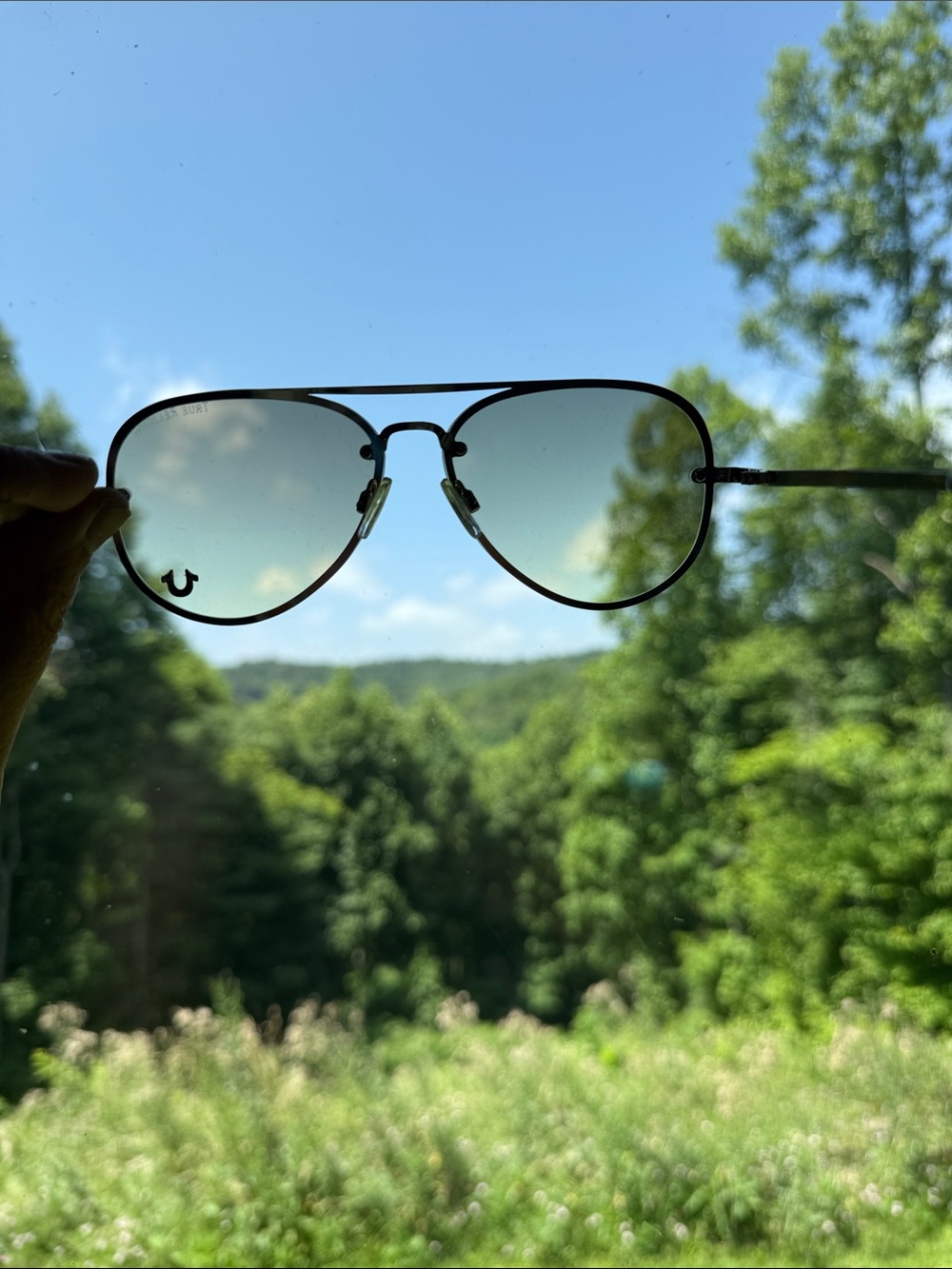 True Religion Gold Frame Gradient Brown Aviator Sunglasses - Picture 5 of 5